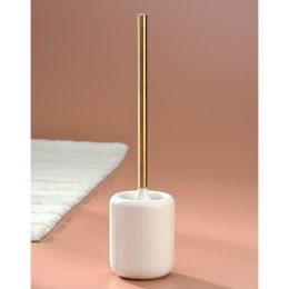 Zestaw toaletowy, ceramika/stal nierdzewna 18/10, śred. 11 x 45,5 cm, biało-złoty