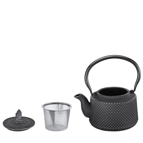 Dzbanek z zaparzaczem do herbaty, żeliwo, 0,65 l, czarny