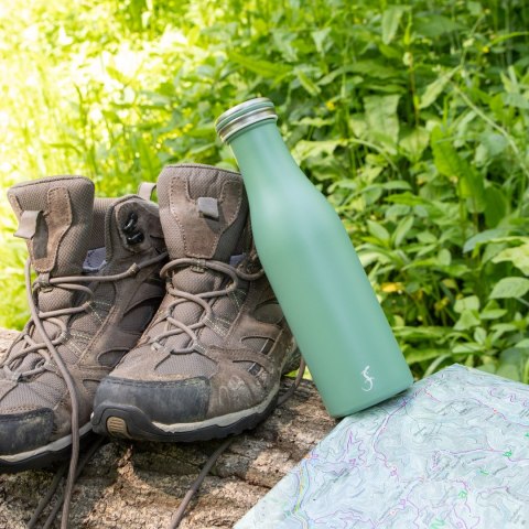 Butelka termiczna, stalowa, 0,5 l, zielona