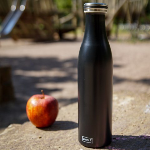 Butelka termiczna, stalowa, 0,75 l, czarna matowa