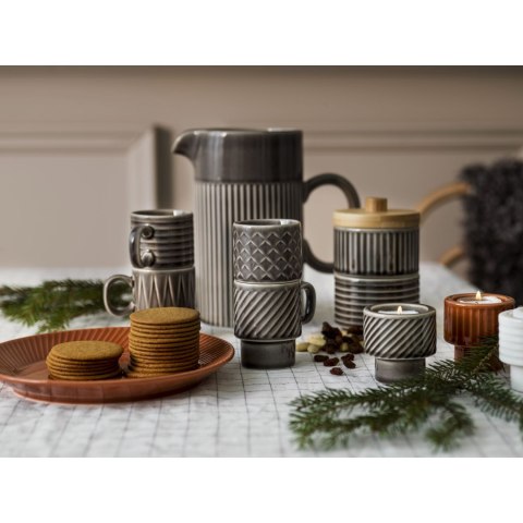 Dzbanek, szary, ceramika, 1,0 l, śred. 11 x 19 cm