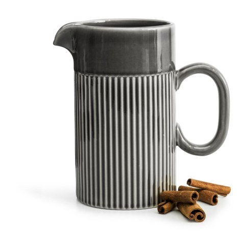 Dzbanek, szary, ceramika, 1,0 l, śred. 11 x 19 cm