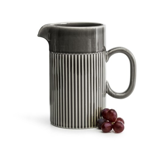 Dzbanek, szary, ceramika, 1,0 l, śred. 11 x 19 cm