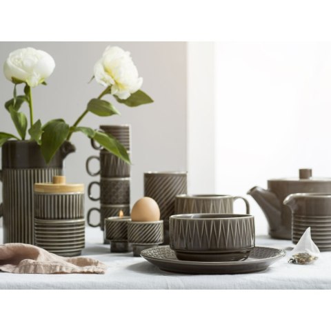 Filiżanki do espresso, 4 szt., szare, ceramika, 0,1 l