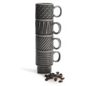 Filiżanki do espresso, 4 szt., szare, ceramika, 0,1 l
