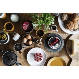 Talerz, szary, ceramika, śred. 20 cm