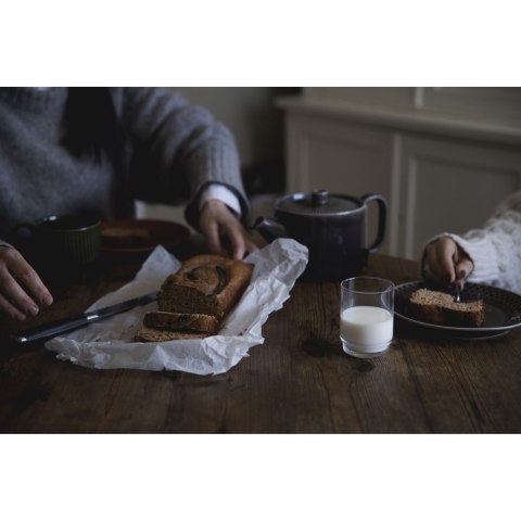 Talerz, szary, ceramika, śred. 20 cm