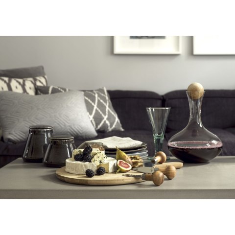 Zestaw talerzy, 2 szt., ciemnoszare, kamionka, śred. 22 cm