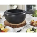 Garnek do fondue serowego, śred. 20 x 10,5 cm, 2,0 l, żeliwo, czarny