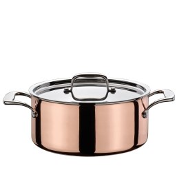 Garnek niski miedziany, 4,7 l, śred. 24 cm, miedź/stal nierdzewna 18/10