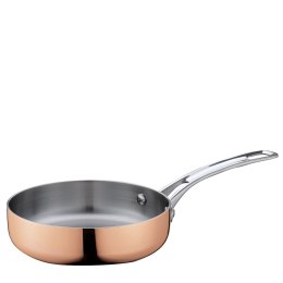 Głęboka patelnia miedziana, śred. 16 cm, miedź/stal nierdzewna 18/10