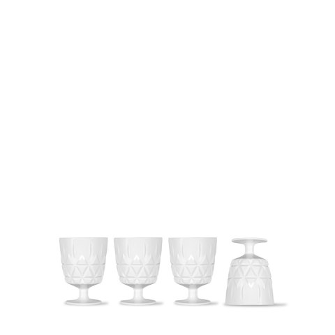 Kieliszki piknikowe, biały akryl, 4 sztuki, 0,3 l