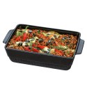 Naczynie żaroodporne, ceramika, 3,0 l, 35 x 21 x 7,5 cm, czarne