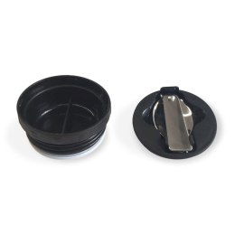 Termos obiadowy ze składaną łyżką Mark, stal nierdzewna/miedź, 0,6 l, śred. 9 x 20 cm, czarny