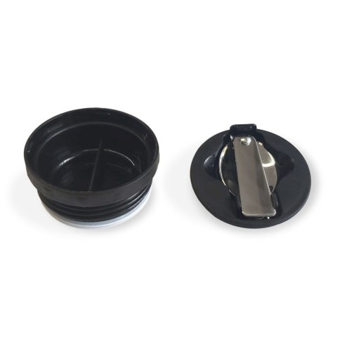 Termos obiadowy ze składaną łyżką Mark, stal nierdzewna/miedź, 0,6 l, śred. 9 x 20 cm, czarny