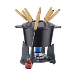 Zestaw do fondue, dla 8 os., 12 el., żeliwo, 1,5 l, śred. 16 cm, czarny