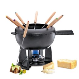 Zestaw do fondue serowego, dla 8 os., 2,0 l, żeliwo, czarny