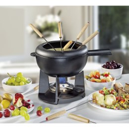 Zestaw do fondue serowego, dla 8 os., 2,0 l, żeliwo, czarny