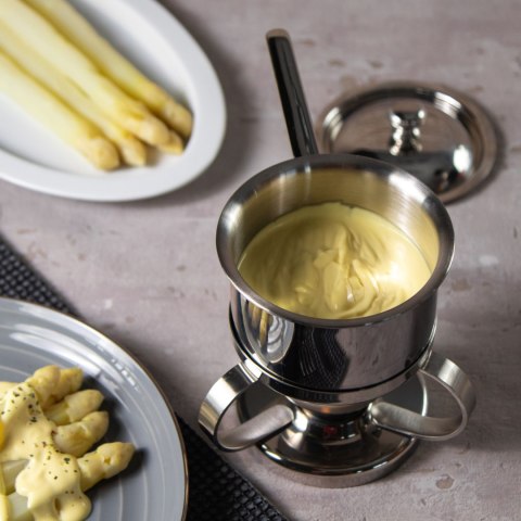 Zestaw do utrzymywania temperatury sosów, stal nierdzewna, 0,5 l, wys. 17 cm, śred. 10 cm