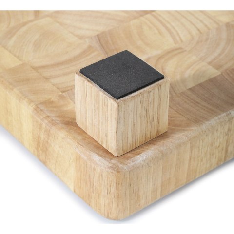 Blok do krojenia typu end grain, drewno kauczukowca, 45 x 30 x 8,5 cm
