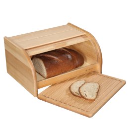 Chlebak z deską do krojenia, drewno bukowe, 40 x 30 x 20 cm