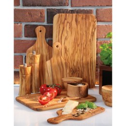 Deska do krojenia z rączką, drewno oliwne, 22 x 11 x 0,9 cm