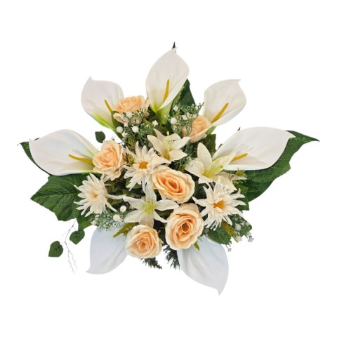 Komplet stroiki na cmentarz grób bukiet donica jasny zestaw