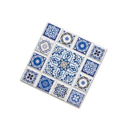 Podkładka pod szklankę, ceramika/korek, 11 x 11 cm, krzyż