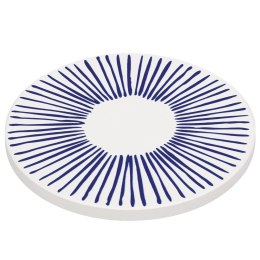 Podkładka pod szklankę, ceramika/korek, śred. 11 cm, kreski