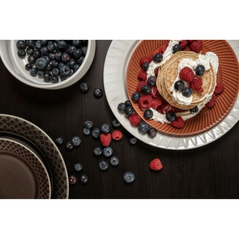 Talerz, szary, ceramika, śred. 27,5 cm