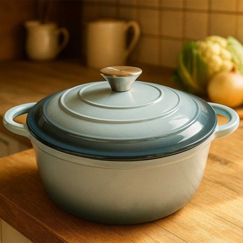 EMALIOWANY GARNEK ŻELIWNY 22cm 3L HAGE SEA SALT