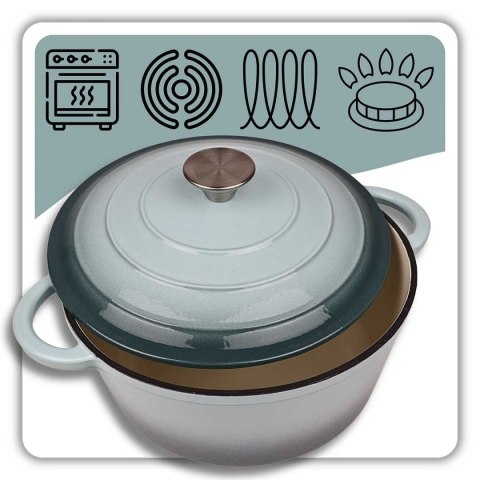 EMALIOWANY GARNEK ŻELIWNY 24cm 4L HAGE SEA SALT