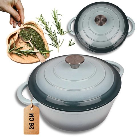 EMALIOWANY GARNEK ŻELIWNY 26cm 5L HAGE SEA SALT