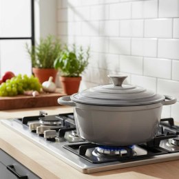 EMALIOWANY GARNEK ŻELIWNY 26cm 5L HAGE SZARY