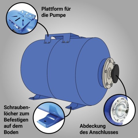 Hydrofor z membraną 50l zbiornik ciśnieniowy 6Bar Bituxx stalowy
