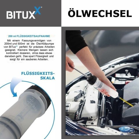 Pompa do napełniania i ekstrakcji płynów BITUXX 200 ml + 500 ml