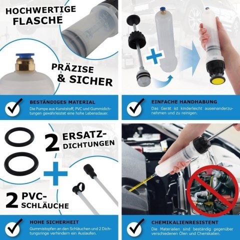 Pompa do napełniania i ekstrakcji płynów BITUXX 200 ml + 500 ml