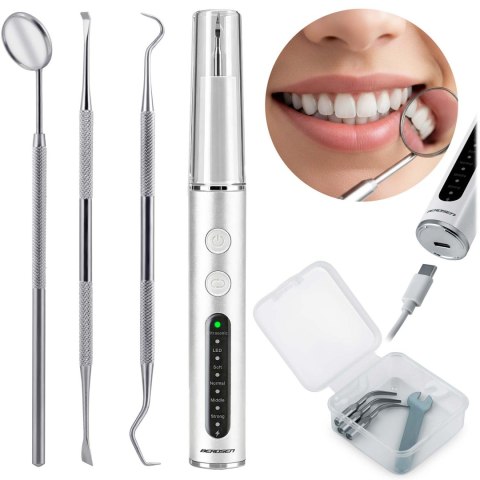 Skaler ultradźwiękowy do zębów 4 tryby do usuwania kamienia LED Berdsen BD-251