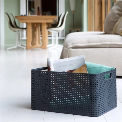 Curver Rattan Style Koszyk Z Pokrywą Szary S