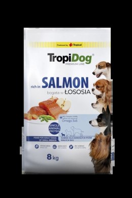 Tropidog Premium Adult Small Breeds Łosoś Z Ryż 8kg