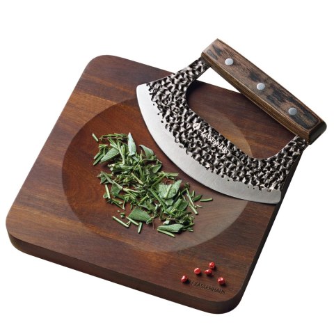 Deska z nożem do siekania ziół, 20 x 20 cm