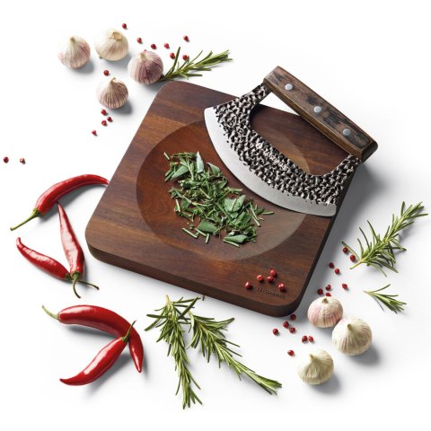 Deska z nożem do siekania ziół, 20 x 20 cm