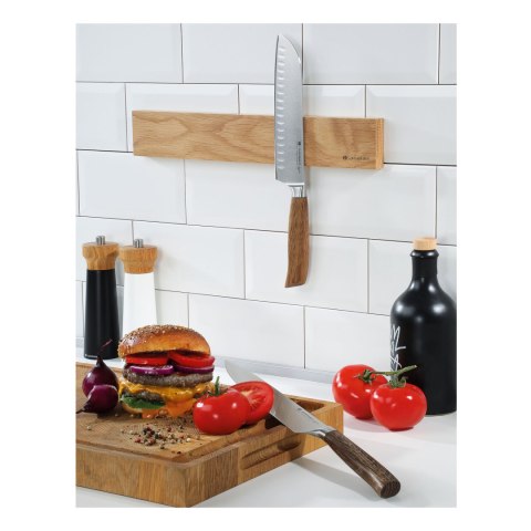 Magnetyczna listwa na 5 noży, drewno dębowe, 40 cm