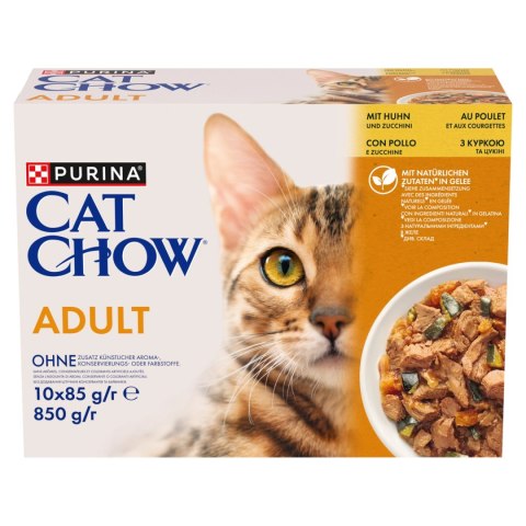 PURINA Cat Chow Adult Kurczak i cukinia Multipack 10x85g