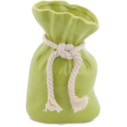 Zielony Wazon Dekoracyjny w Kształcie Sakiewki z Ceramicznych Materiałów Najwyższej Jakości