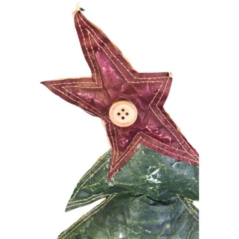 Papierowa choinka dekoracyjna zielono-bordowa 65 cm