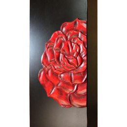 Wazon podłogowy w kolorze czarnym z motywami róży 120x20x20 cm