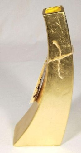 Wazonik wykrzywiony w kolorze złotym lekko postarzany 32x12 cm