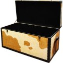 Wielofunkcyjna Skrzynia w Stylu Rustykalnym z Imitacją Sierści Cielaka