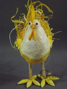 Żółty Kogut z Sizalu - Stojący, Wielkość 30x28cm